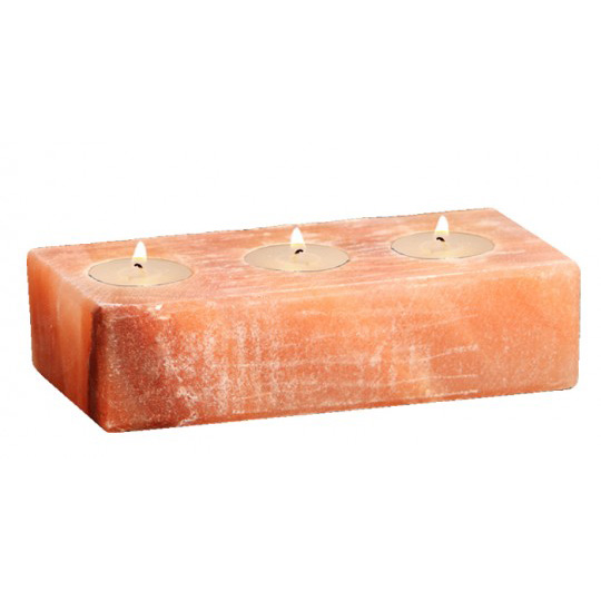 Himalayan Salt, Pink, Brick / 3 Tea light holder