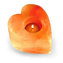 Hymilayan Salt, Pink, Tea Candle Holder, Heart