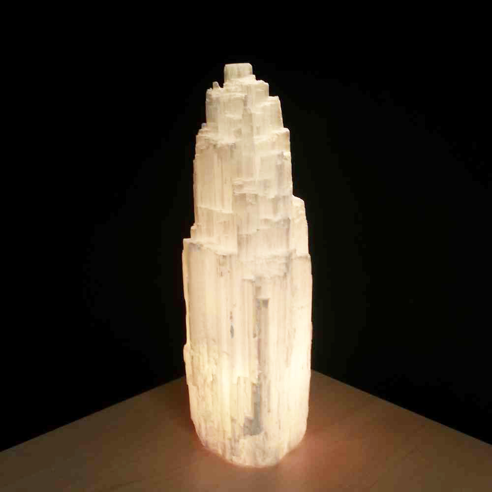 Selenite, Crystal Lamp, Tower Shaped, 30-40 cm